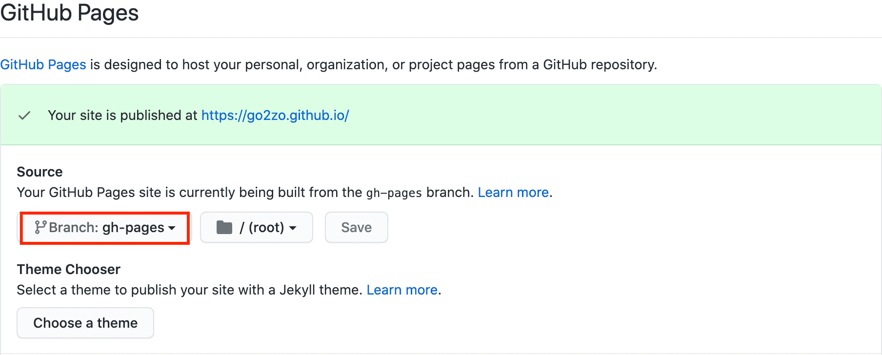 gh-pages setup